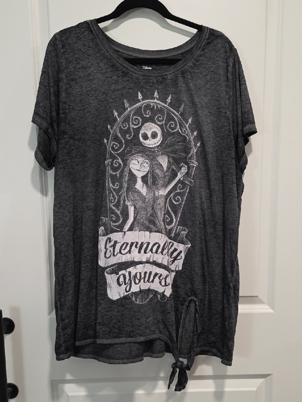 Disney Gray Jack Skellington & Sally Graphic Tee